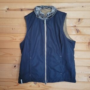 Reversible Columbia Womens Vest Blue & Tan, Size: S/M